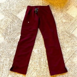 Maroon Figs scrub pants
